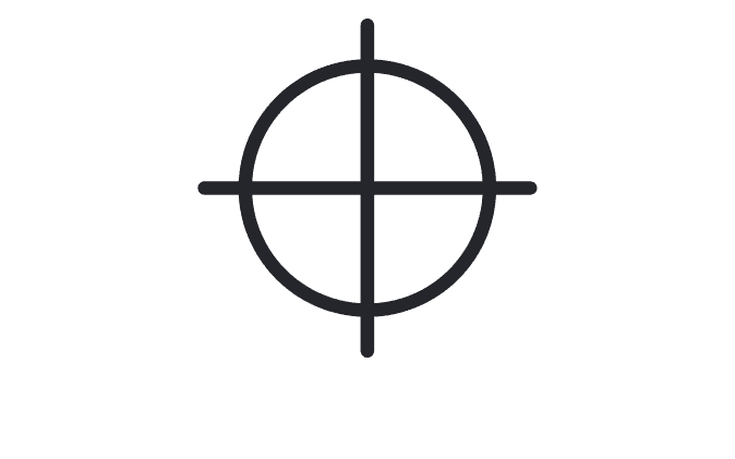 The position symbol: a circle crossed by a horizontal and a vertical line.