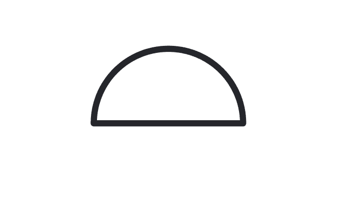 The profile symbol: a semicircle sitting on a straight line.